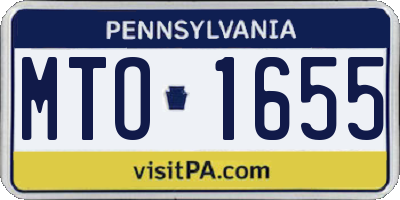 PA license plate MTO1655
