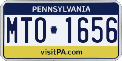 PA license plate MTO1656