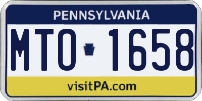 PA license plate MTO1658