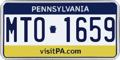 PA license plate MTO1659