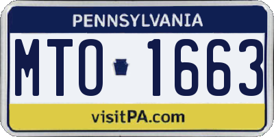 PA license plate MTO1663