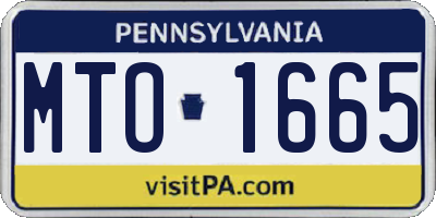 PA license plate MTO1665