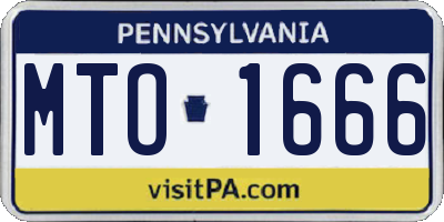 PA license plate MTO1666