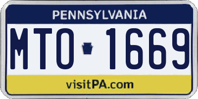 PA license plate MTO1669
