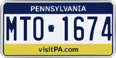 PA license plate MTO1674