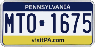 PA license plate MTO1675