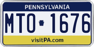 PA license plate MTO1676