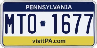 PA license plate MTO1677