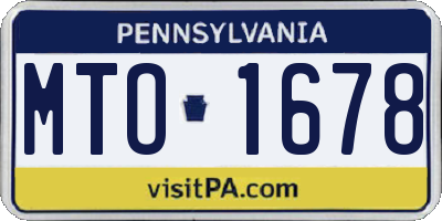 PA license plate MTO1678