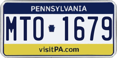 PA license plate MTO1679