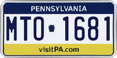 PA license plate MTO1681
