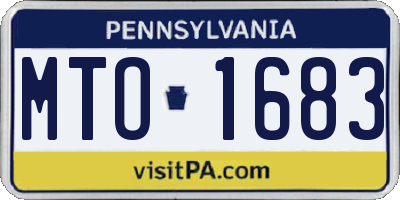 PA license plate MTO1683