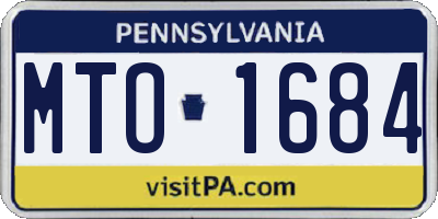 PA license plate MTO1684