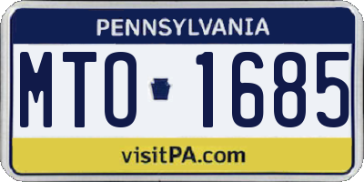 PA license plate MTO1685