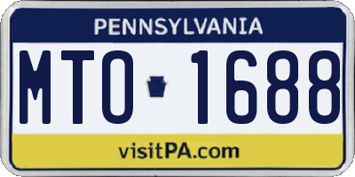 PA license plate MTO1688