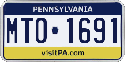 PA license plate MTO1691