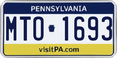 PA license plate MTO1693