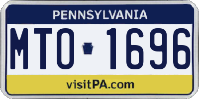 PA license plate MTO1696