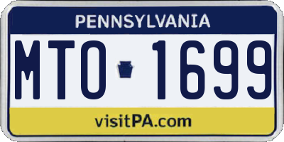 PA license plate MTO1699