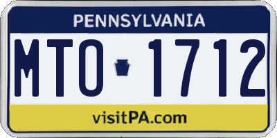 PA license plate MTO1712