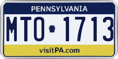 PA license plate MTO1713
