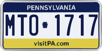PA license plate MTO1717