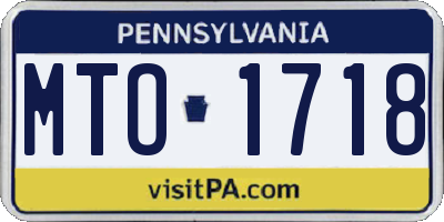 PA license plate MTO1718