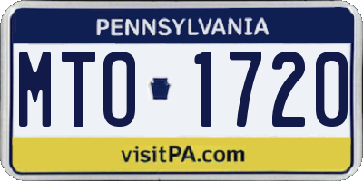 PA license plate MTO1720
