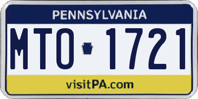 PA license plate MTO1721