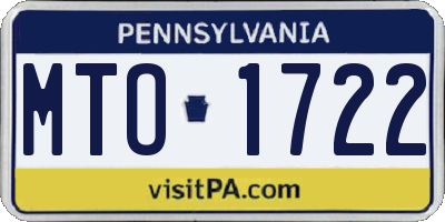PA license plate MTO1722