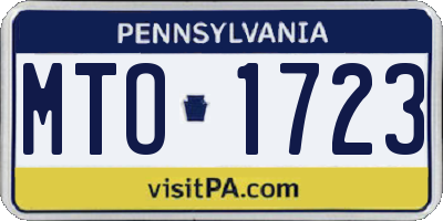 PA license plate MTO1723