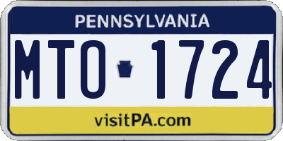PA license plate MTO1724