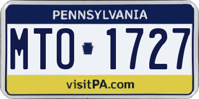 PA license plate MTO1727