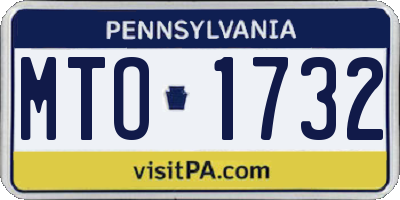 PA license plate MTO1732