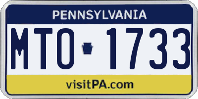PA license plate MTO1733