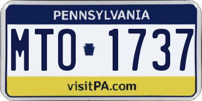 PA license plate MTO1737