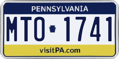 PA license plate MTO1741