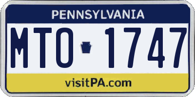 PA license plate MTO1747