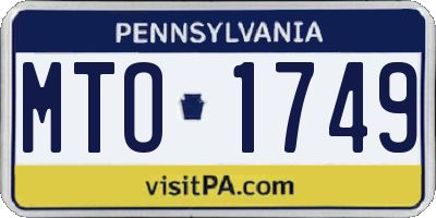 PA license plate MTO1749