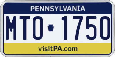 PA license plate MTO1750
