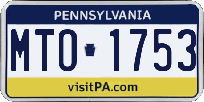 PA license plate MTO1753