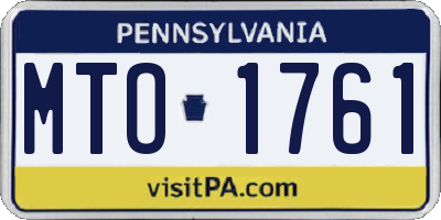 PA license plate MTO1761