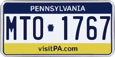 PA license plate MTO1767