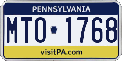 PA license plate MTO1768