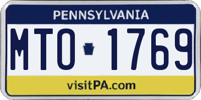 PA license plate MTO1769