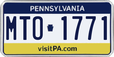 PA license plate MTO1771