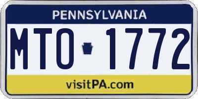 PA license plate MTO1772
