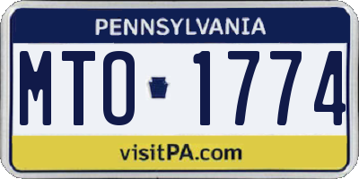 PA license plate MTO1774
