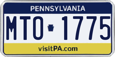 PA license plate MTO1775