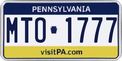 PA license plate MTO1777